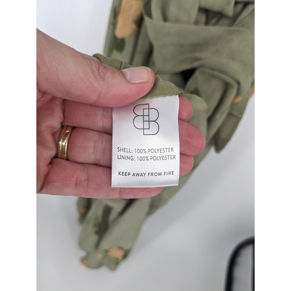 Baltic Born Maxi Dress Large Sage Green Floral Kimono Sleeves Wrap V-Neck Boho - Picture 7 of 10